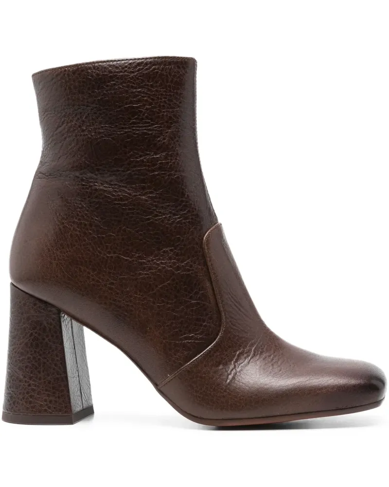 Chie Mihara Stiefel mit Blockabsatz 85mm - Braun Braun