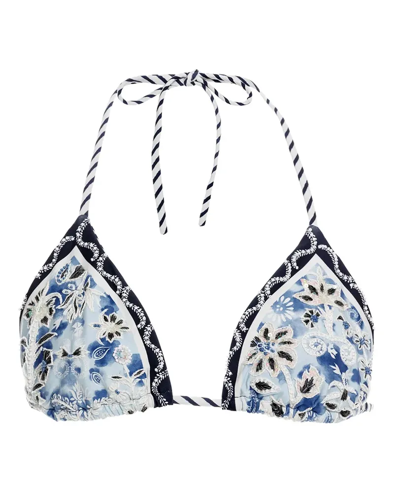 AGUA BENDITA Triangel-Bikinioberteil mit Perlen - Weiß Weiß