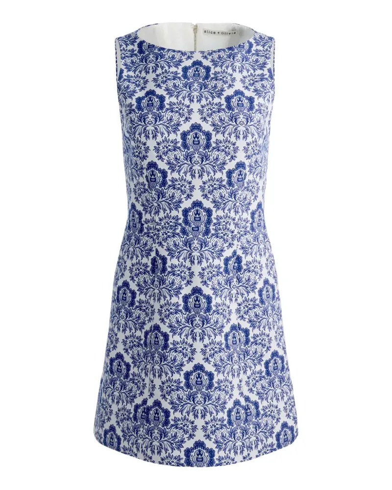 Alice + Olivia Eva damask-print mini dress - Weiß Weiß
