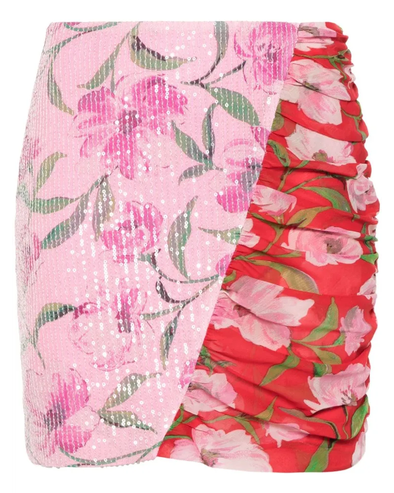 ROTATE Birger Christensen Rock mit Pailletten - Rosa Rosa