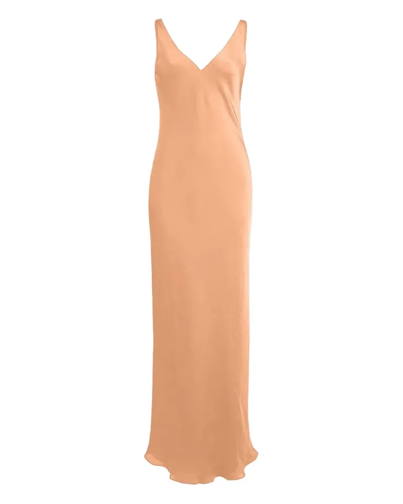 Peter Cohen Maxikleid mit V-Ausschnitt - Orange Orange