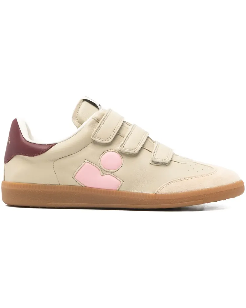 Isabel Marant Beth side-logo touch-strap sneakers - Nude Nude