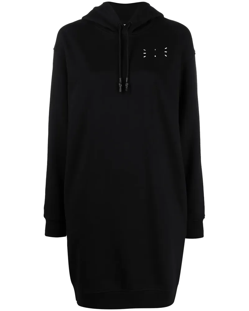 McQ Kapuzenkleid mit Logo-Print - Schwarz Schwarz