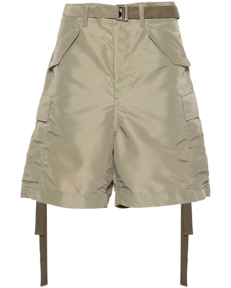 Sacai Cargo-Shorts aus Gabardine Grün