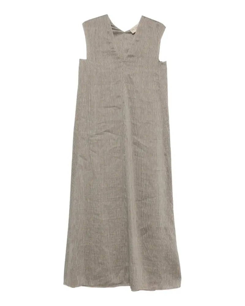 Cortana Gestreiftes Aria Maxikleid mit V-Ausschnitt - Grau Grau