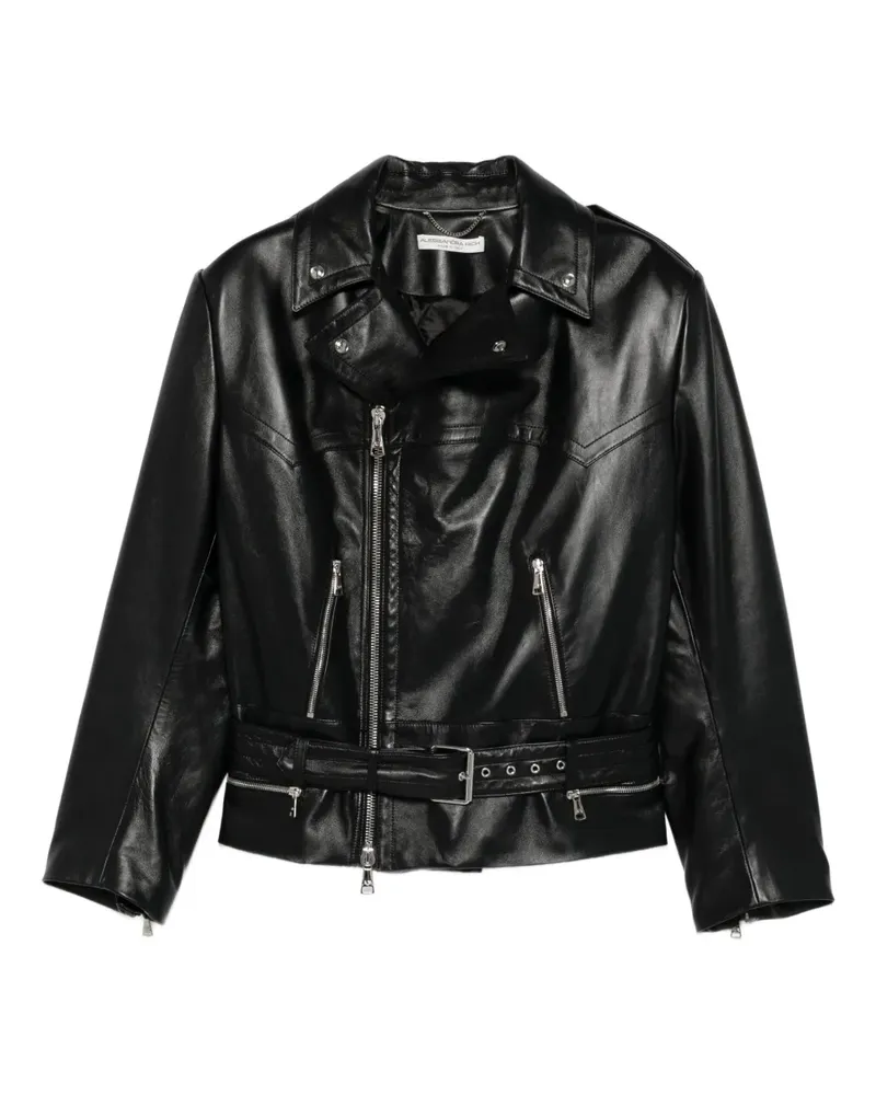 Alessandra Rich Bikerjacke aus Leder - Schwarz Schwarz