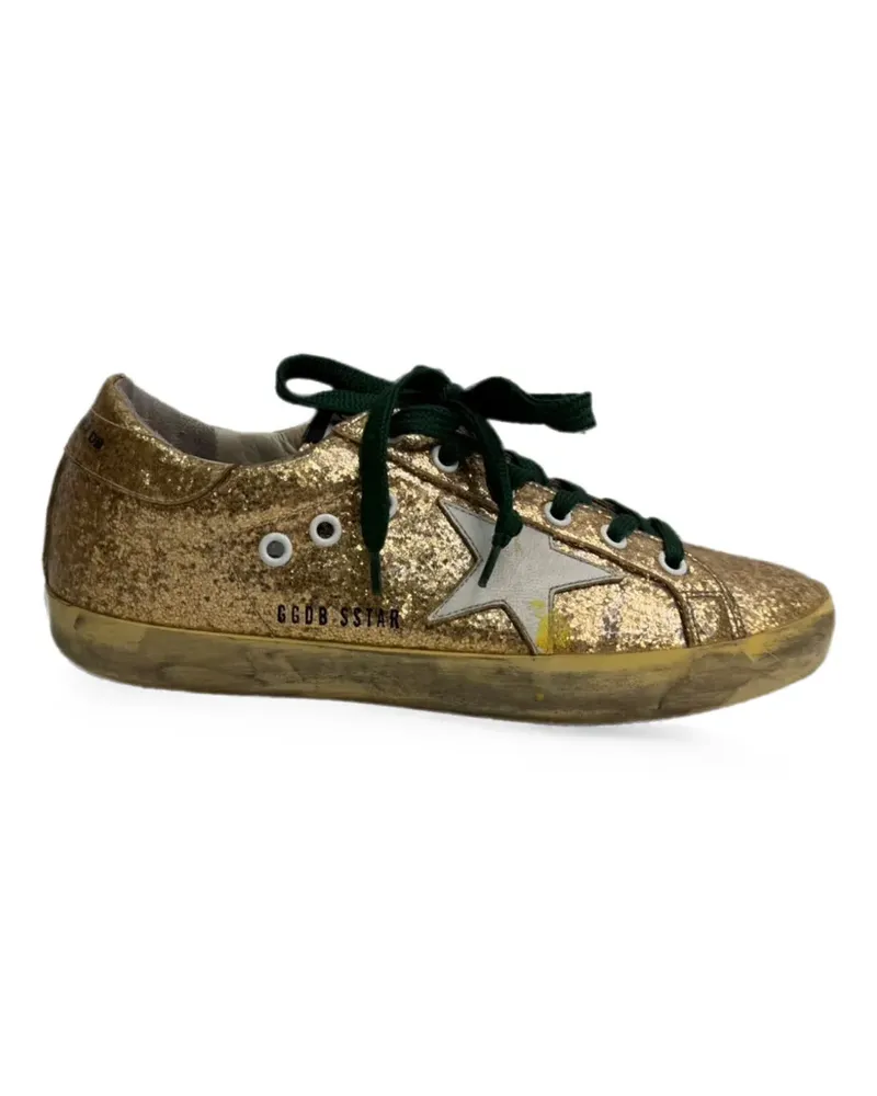 Golden Goose Super Star Sneakers mit Glitter-Optik Gold