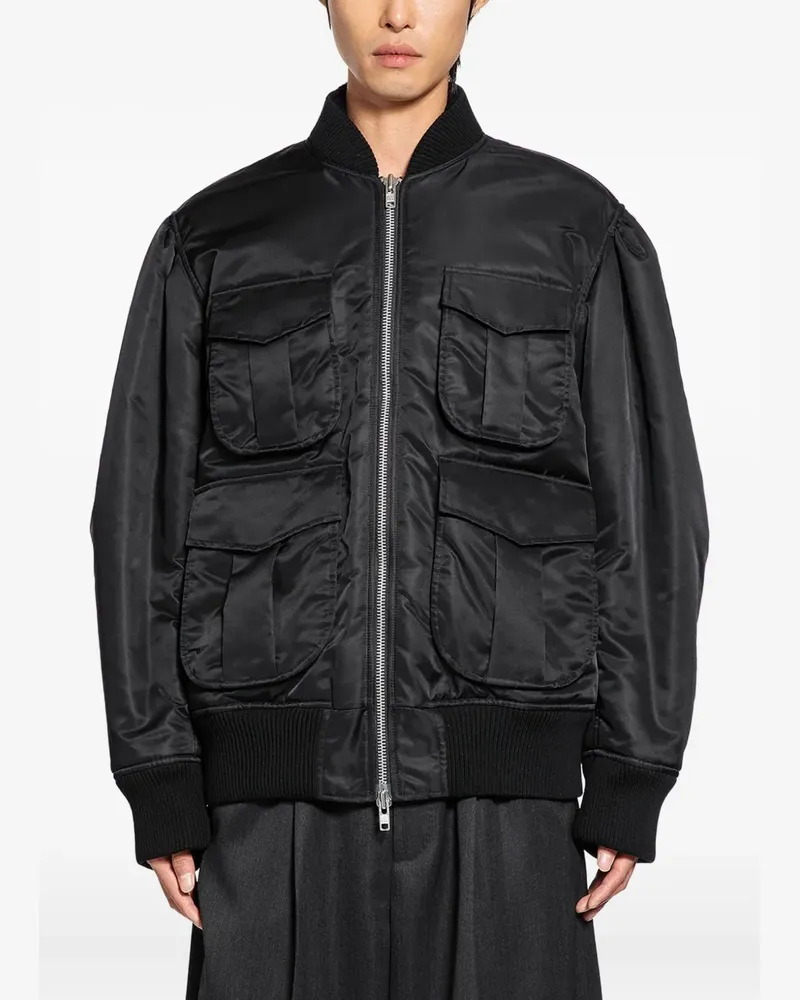 Simone Rocha Bomberjacke mit Reißverschlusstasche - Schwarz Schwarz