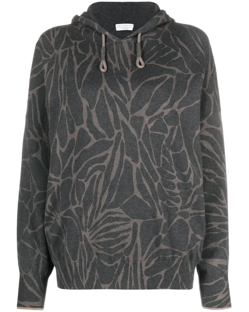 Brunello Cucinelli Hoodie mit grafischem Print - Schwarz Schwarz