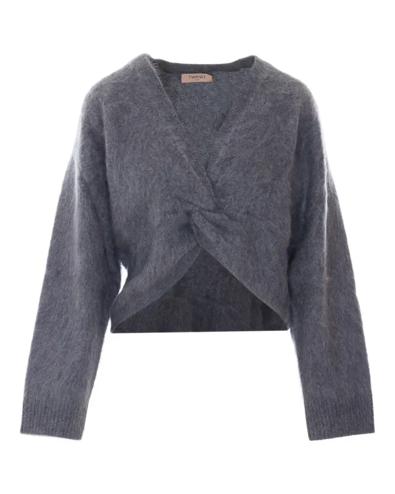 Twin-Set Pullover mit V-Ausschnitt - Grau Grau