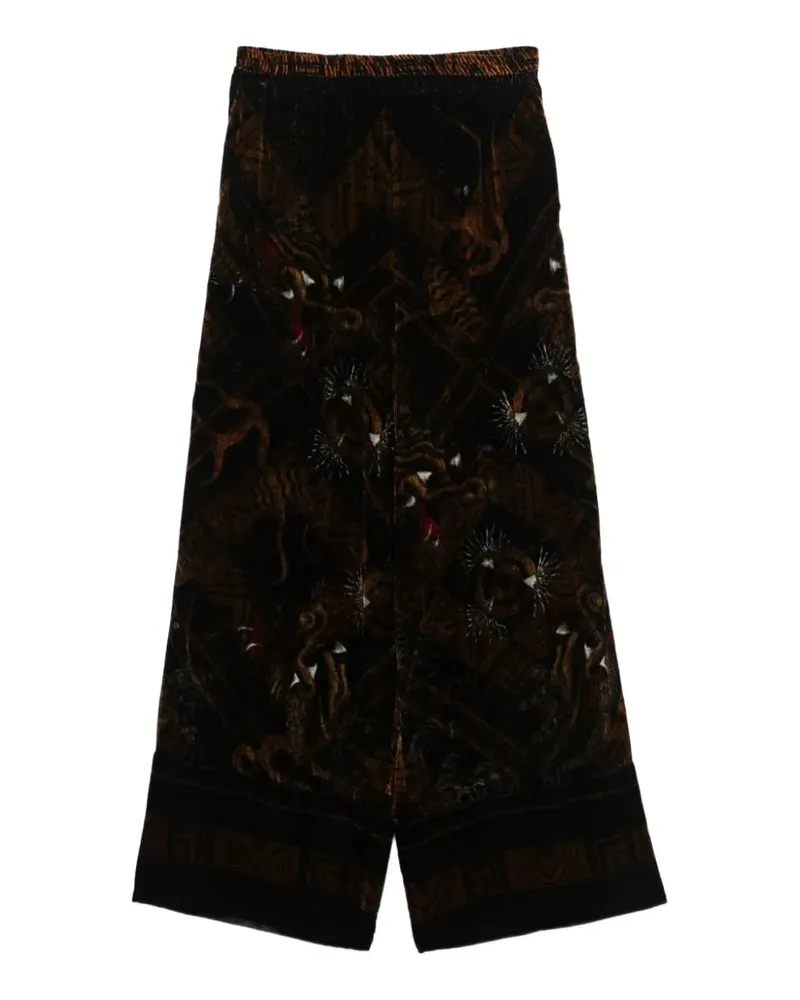 Pierre-Louis Mascia Kanpur dragon-print trousers - Schwarz Schwarz