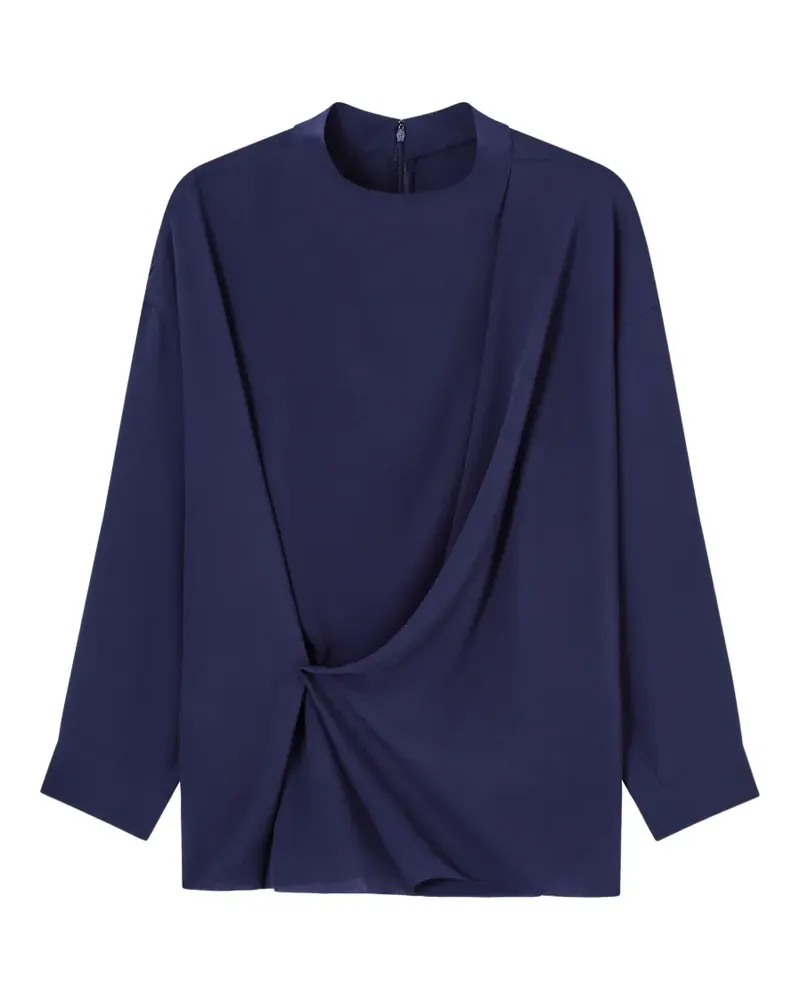 Giorgio Armani draped twisted shirt - Blau Blau