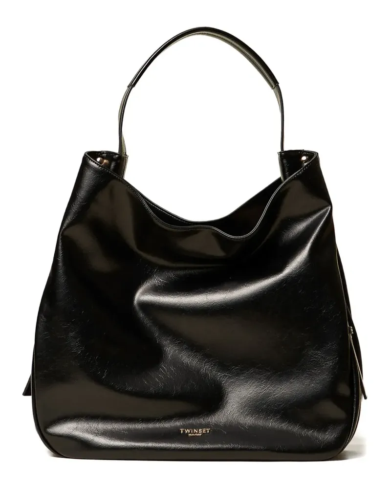 Twin-Set Tote Bag mit Henkeldetail - Schwarz Schwarz