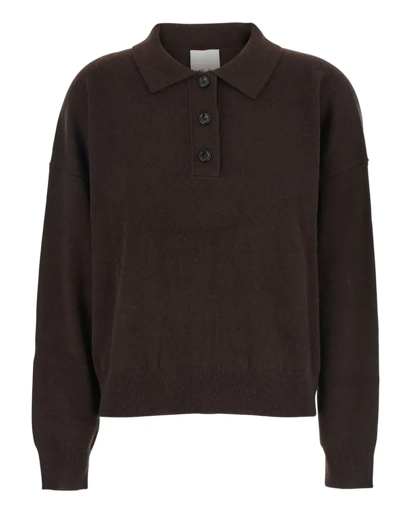 ALLUDE Poloshirt mit spitzem Kragen - Braun Braun