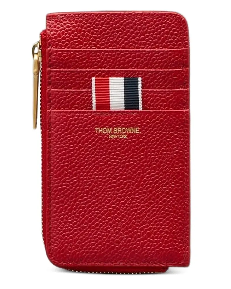Thom Browne Kartenetui aus gekörntem Leder - Rot Rot