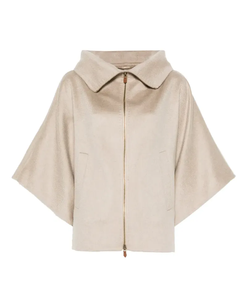 Max Mara double cashmere cropped coat - sand - Nude Nude