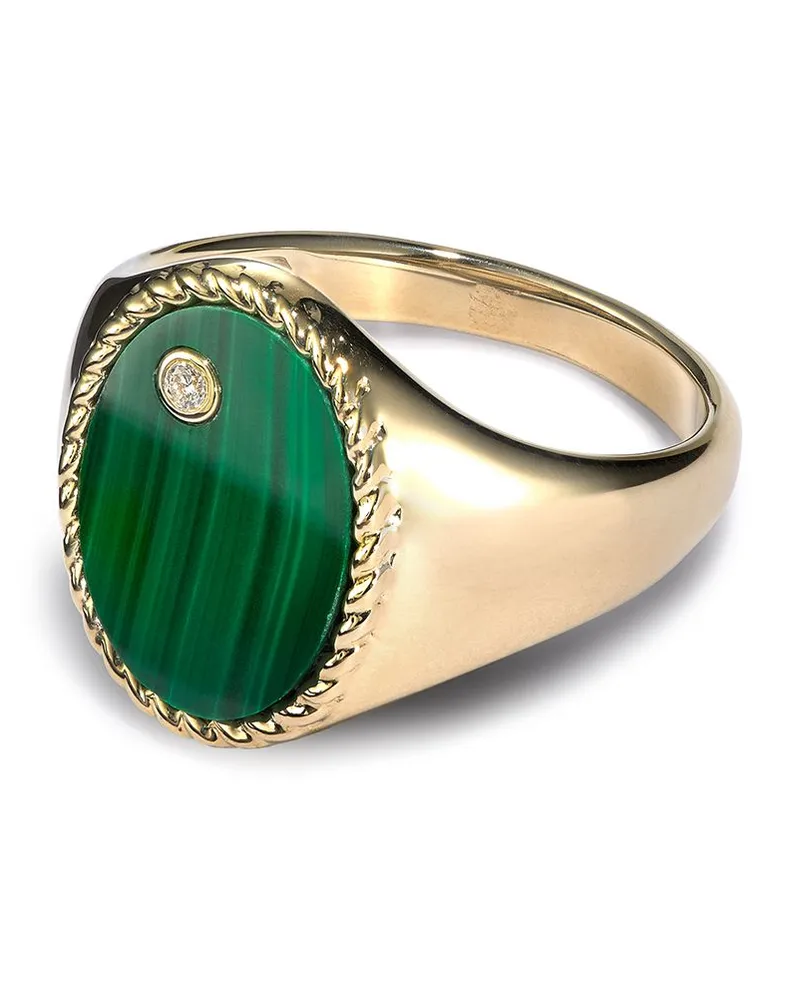 Yvonne Léon 9kt Gelbgoldring mit Malachit Gold