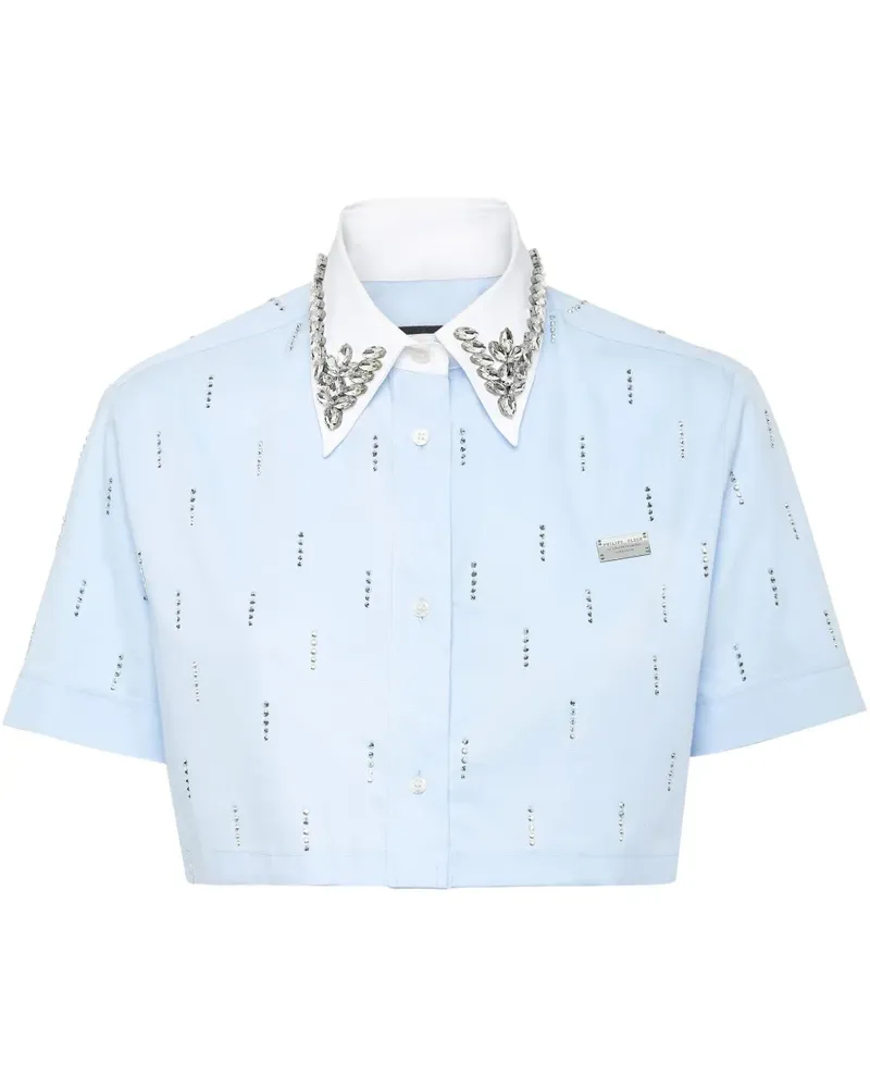 Philipp Plein Cropped-Hemd - Blau Blau