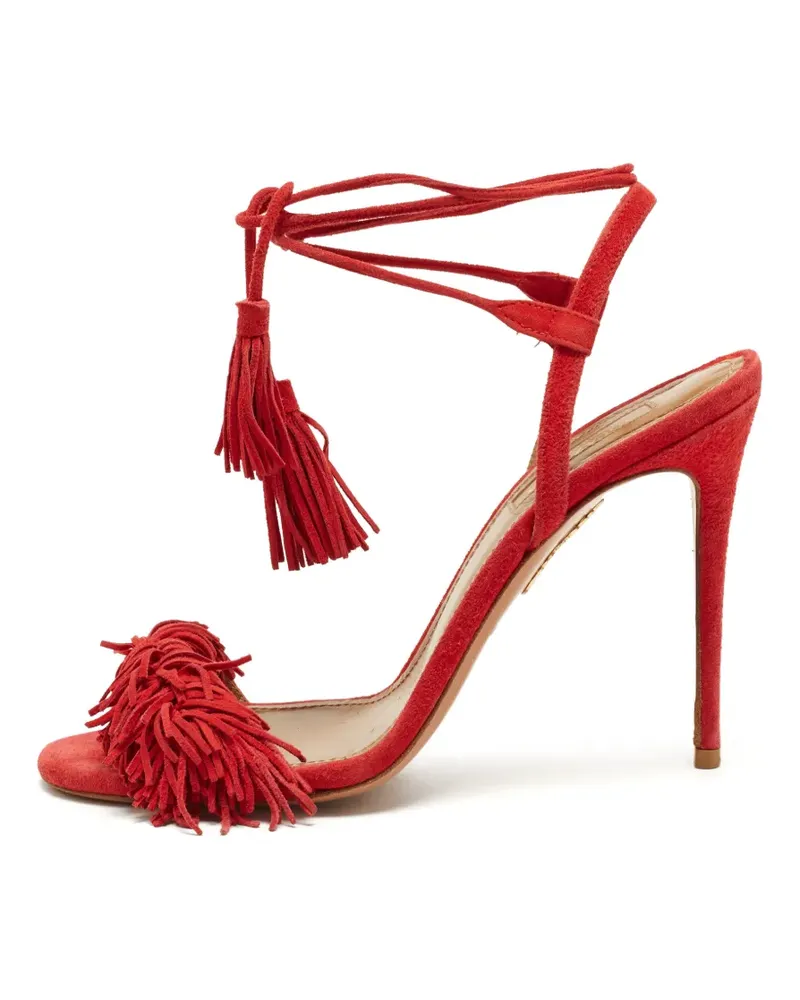 Aquazzura Wild Thing Sandalen mit Fransen - Rot Rot