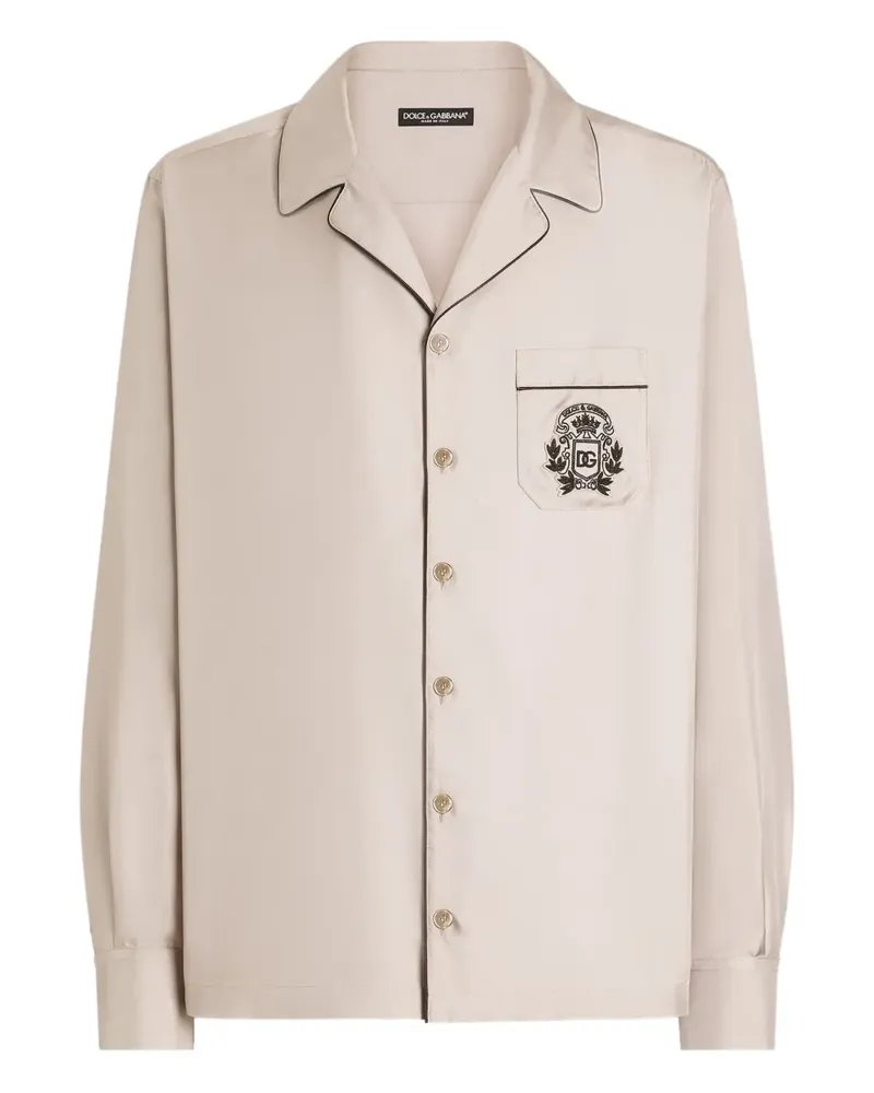Dolce & Gabbana Hemd mit Logo-Stickerei - Nude Nude