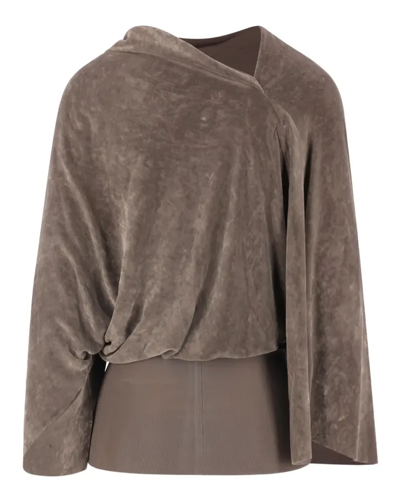Rick Owens draped velvet-effect top - Nude Nude