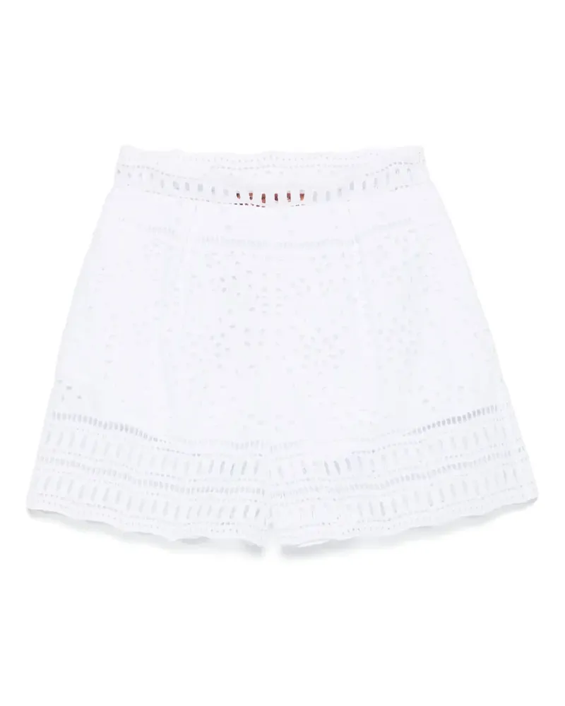 Ermanno Scervino Shorts mit Lochstickerei - Weiß Weiß