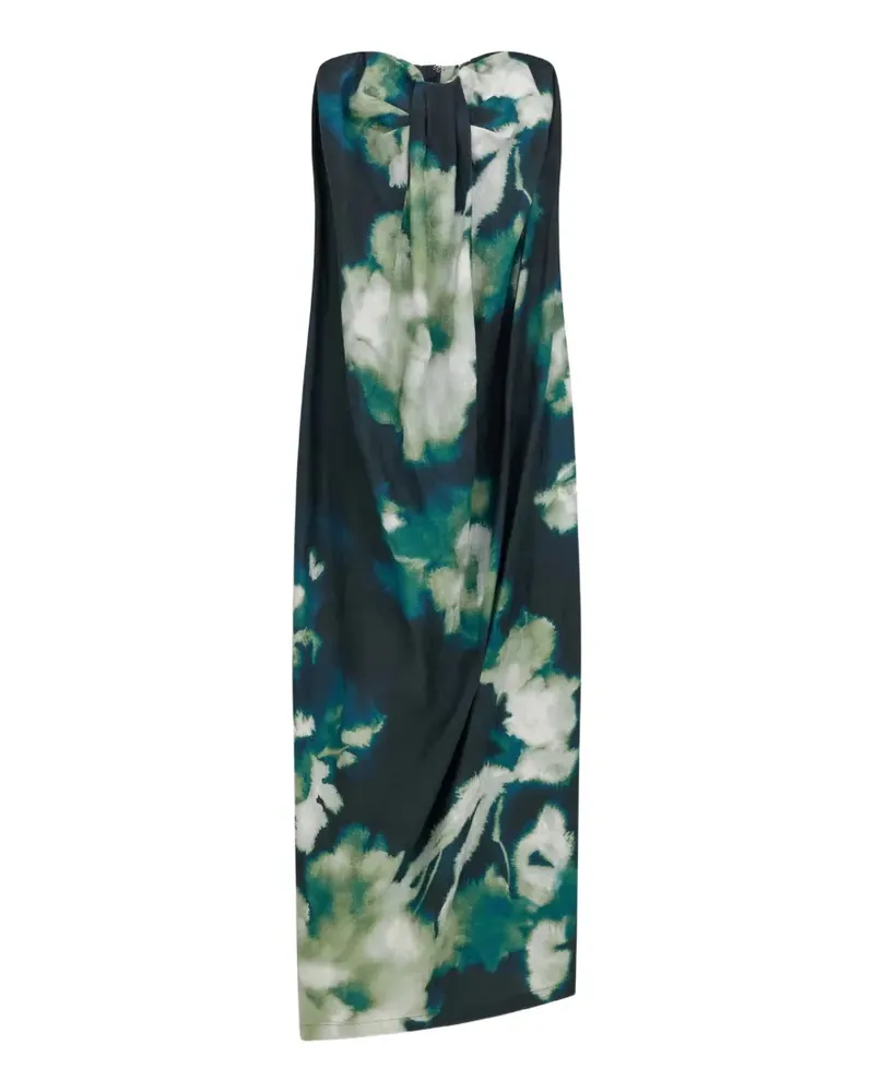 Liviana Conti floral-print strapless dress - Blau Blau