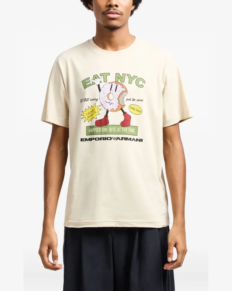 Emporio Armani T-Shirt mit Donut-Print - Gelb Gelb