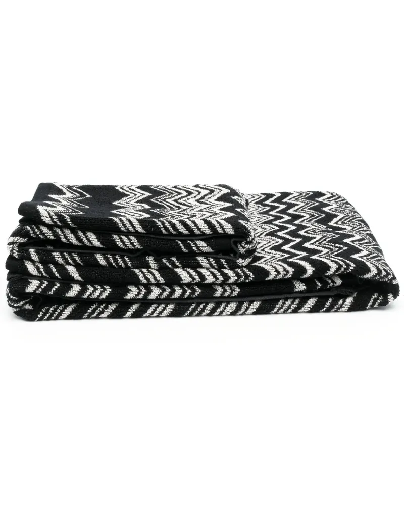 Missoni Home Badetuch mit Zickzackmuster - Schwarz Schwarz