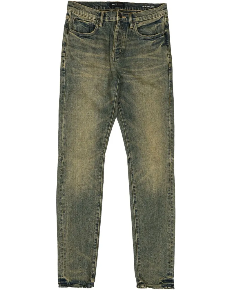 PURPLE BRAND Sand Dune Cross "DK Indigo" Skinny-Jeans - Blau Blau