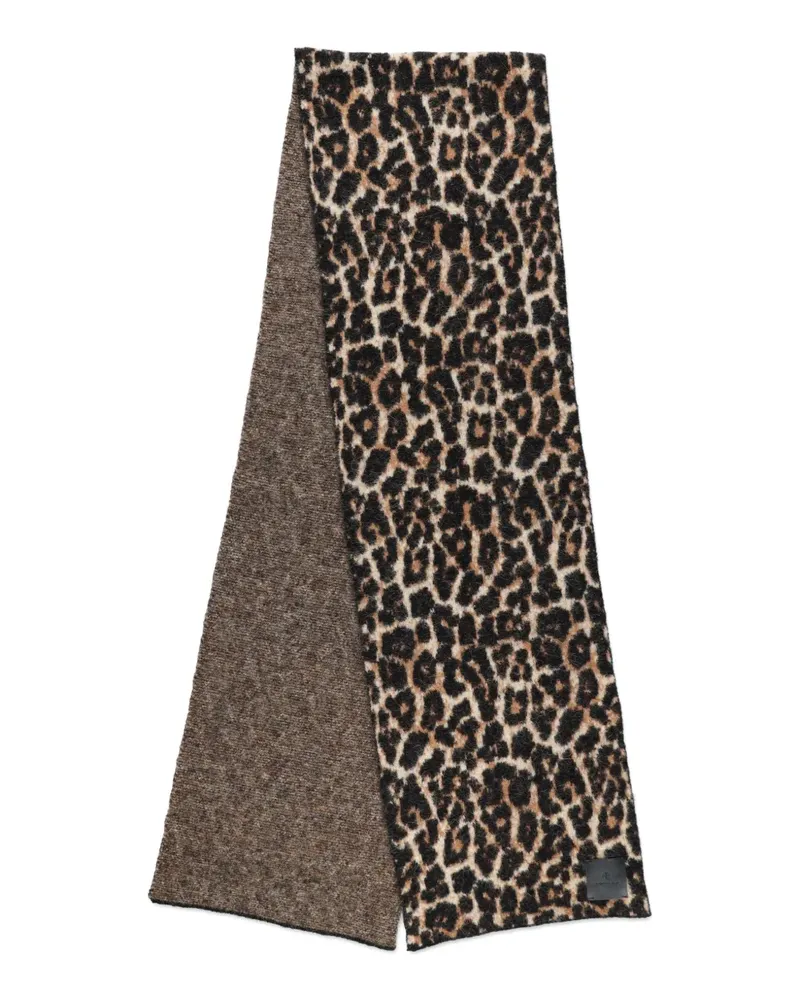 Anine Bing leopard print wool scarf - Braun Braun