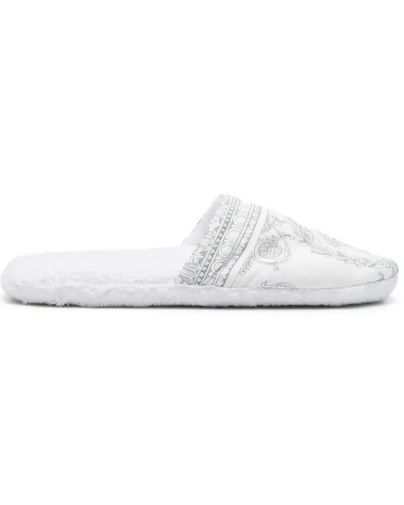 Versace Slipper mit I Love Baroque-Print - Weiß Weiß