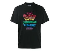 T-Shirt mit Regenbogen-Slogan - Schwarz