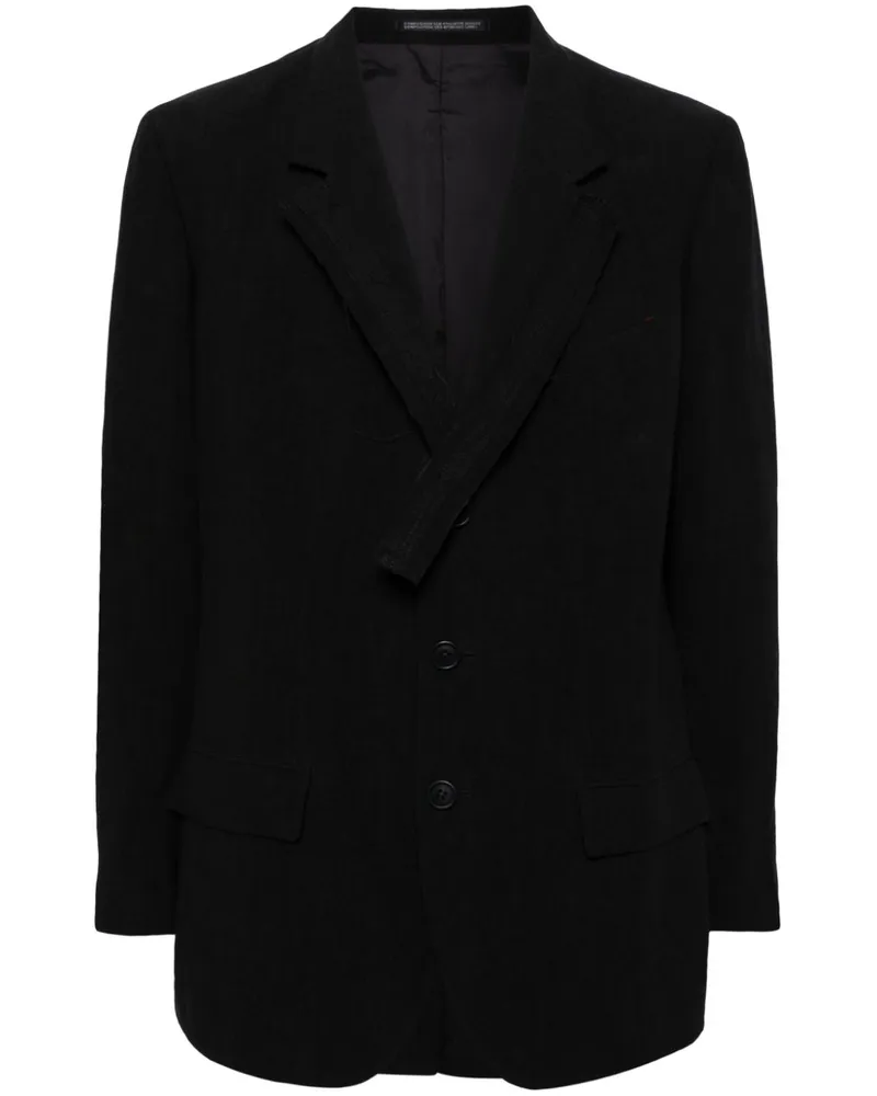 Yohji Yamamoto Einreihiges Sakko - Schwarz Schwarz