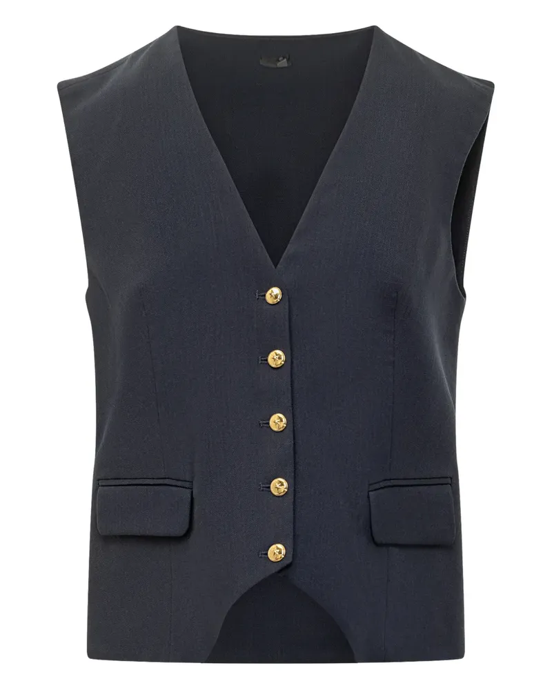 Pinko Geknöpfte Weste mit V-Ausschnitt - Blau Blau