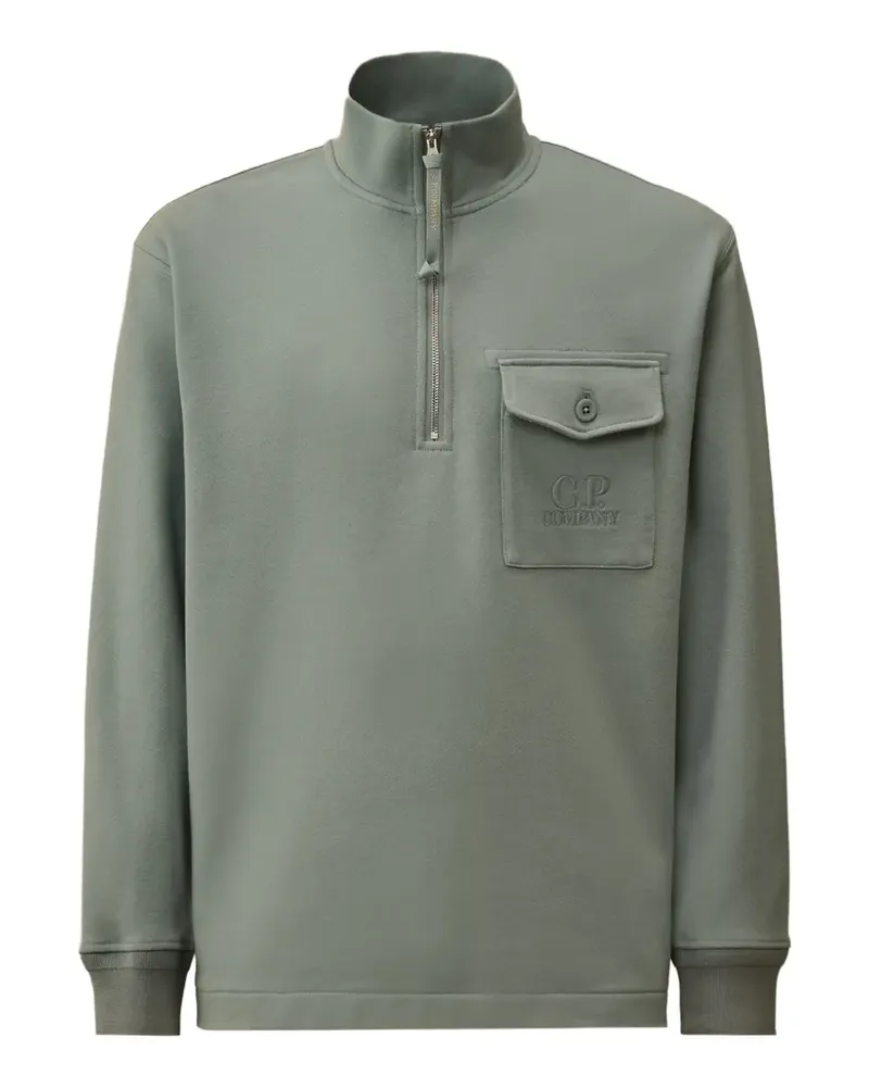 C.P. Company Reißverschluss-Sweatshirt mit Brusttasche - Grün Grün