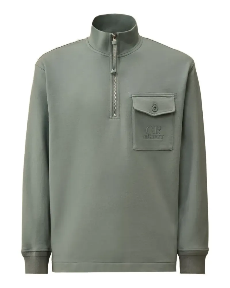 C.P. Company Reißverschluss-Sweatshirt mit Brusttasche - Grün Grün