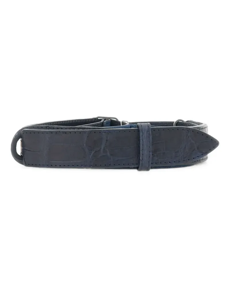 Orciani Nobuckle Gürtel mit Kroko-Prägung - Blau Blau