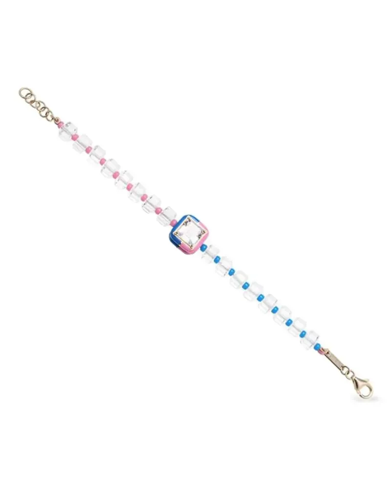 Bea Bongiasca 9kt B Square Gelbgoldarmband mit Perlen - Blau Blau