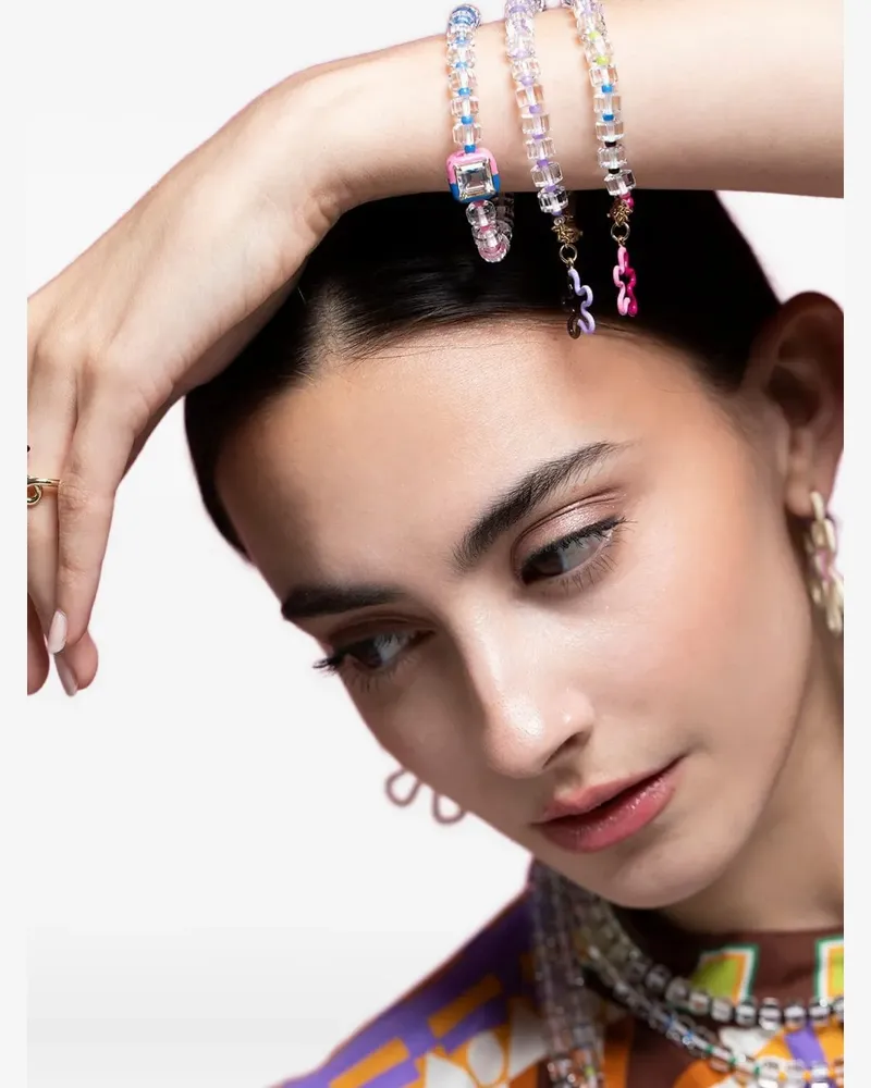 Bea Bongiasca 9kt B Square Gelbgoldarmband mit Perlen - Blau Blau