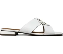 Flache Miller Sandalen mit überkreuzten Riemen - Weiß