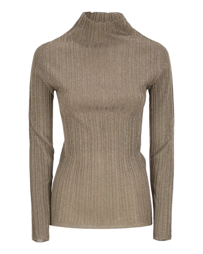 Fabiana Filippi fine-knit turtle-neck top - Braun Braun