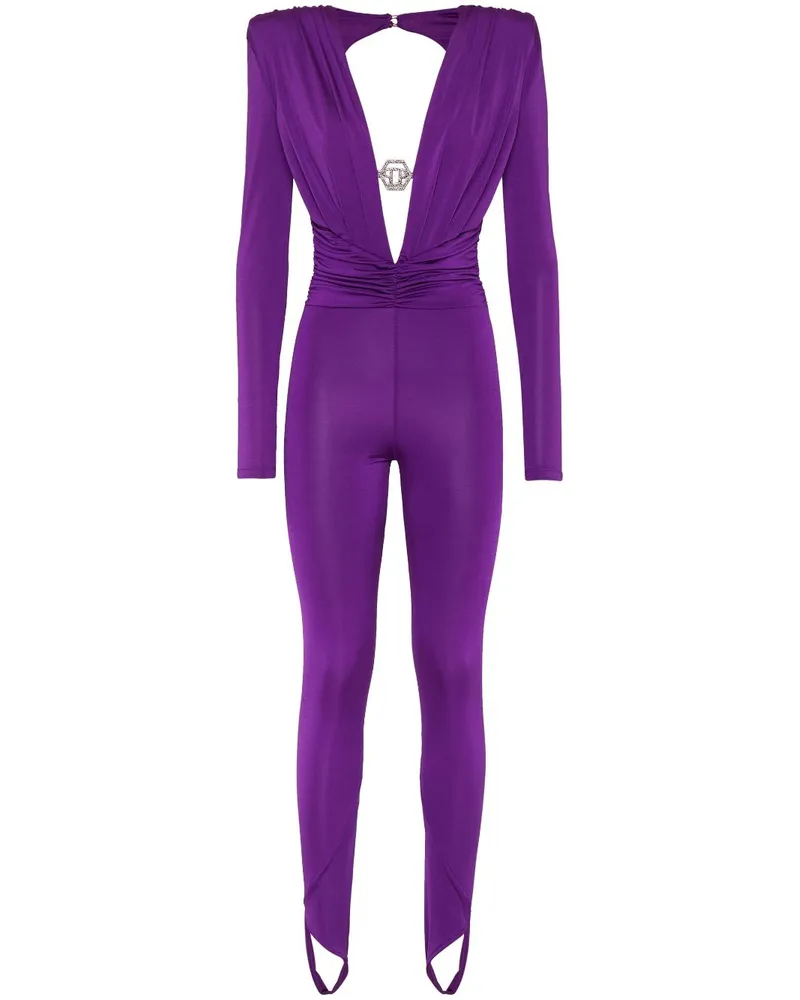 Philipp Plein Gesteppter Jumpsuit Violett