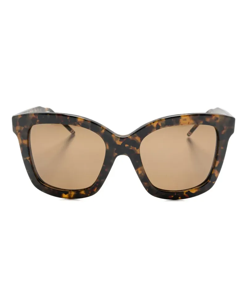 Thom Browne Sonnenbrille mit eckigem Gestell - Braun Braun