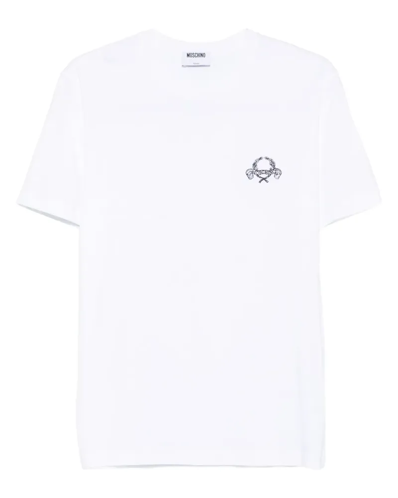 Moschino T-Shirt mit Logo-Stickerei - Weiß Weiß