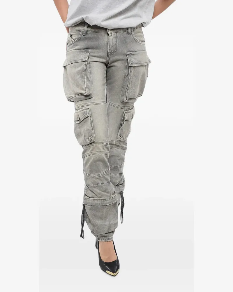 ATTICO low-rise denim cargo pants - Grau Grau
