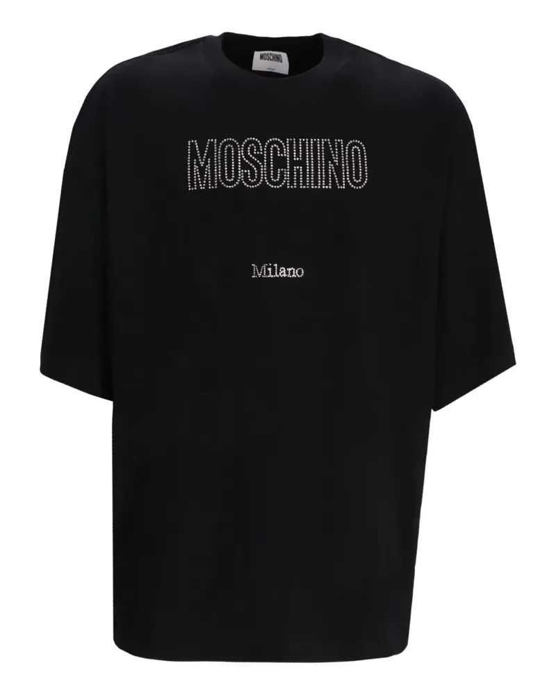 Moschino T-Shirt mit Kristallen - Schwarz Schwarz