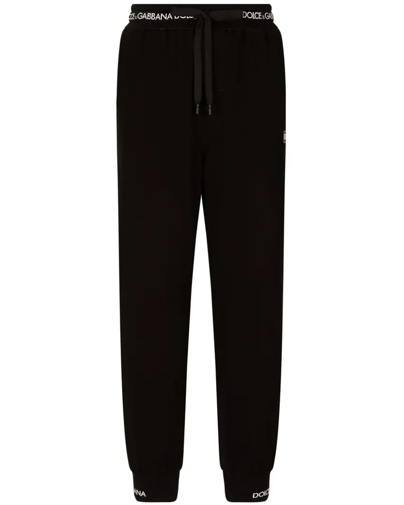 Dolce & Gabbana Jogginghose mit Logo-Bund - Schwarz Schwarz