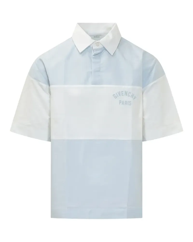 Givenchy logo-embroidered cotton polo shirt - Blau Blau