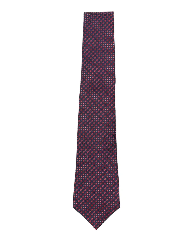 Kiton geometric-pattern tie - Blau Blau